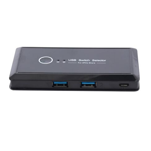 NUOBESTY USB 3.0 Automatic Selector 2 Port Printer and Scanner Sharing Device for Small Office and Home Use, Black Plastic and Metal Construction with Convenient Operation, Supports 4 USB in Kuwait
