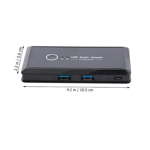 NUOBESTY USB 3.0 Automatic Selector 2 Port Printer and Scanner Sharing Device for Small Office and Home Use, Black Plastic and Metal Construction with Convenient Operation, Supports 4 USB in Kuwait