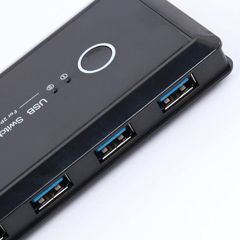 NUOBESTY USB 3.0 Automatic Selector 2 Port Printer and Scanner Sharing Device for Small Office and Home Use, Black Plastic and Metal Construction with Convenient Operation, Supports 4 USB in Kuwait