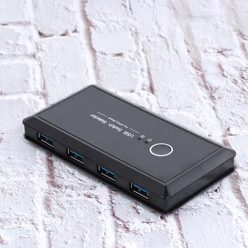 NUOBESTY USB 3.0 Automatic Selector 2 Port Printer and Scanner Sharing Device for Small Office and Home Use, Black Plastic and Metal Construction with Convenient Operation, Supports 4 USB in Kuwait