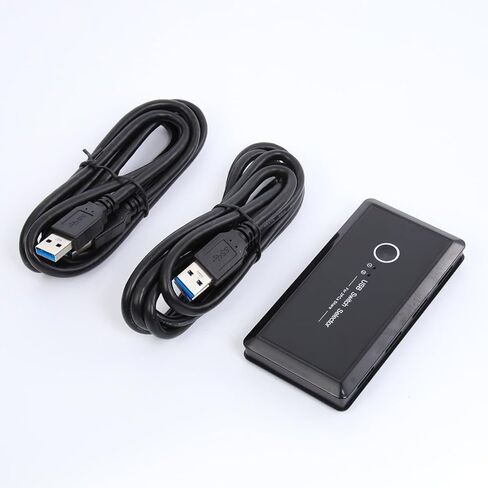 NUOBESTY USB 3.0 Automatic Selector 2 Port Printer and Scanner Sharing Device for Small Office and Home Use, Black Plastic and Metal Construction with Convenient Operation, Supports 4 USB in Kuwait