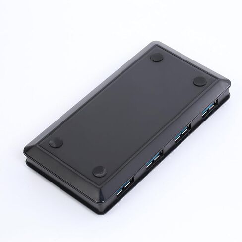 NUOBESTY USB 3.0 Automatic Selector 2 Port Printer and Scanner Sharing Device for Small Office and Home Use, Black Plastic and Metal Construction with Convenient Operation, Supports 4 USB in Kuwait