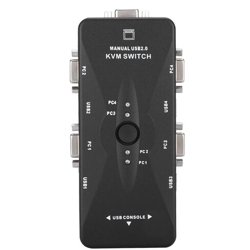 4 Port USB 2.0 KVM VGA Switch Box 4 Computers Share 1 Monitor Keyboard Mouse, 1920x1440 Resolution Plug and Play KVM Switcher with LED Indicator in Saudi Arabia