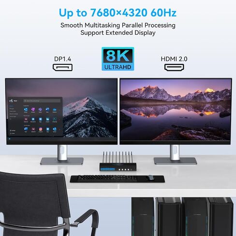 HDMI Displayport KVM Switch 2 Monitors 4 Computers 4K@60Hz USB 3.0 in Kuwait