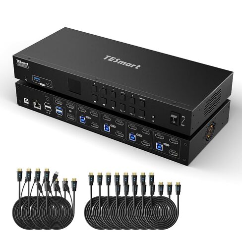 TESmart 4K@60Hz HDMI KVM Switch 3 Monitors 4 Computers in Kuwait