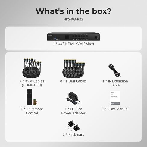 TESmart 4K@60Hz HDMI KVM Switch 3 Monitors 4 Computers in Kuwait