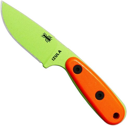 ESEE Izula Venom Green Fixed Blade Knife w/Orange G10 Handles and Molded Polymer Sheath in Kuwait