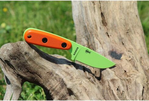 ESEE Izula Venom Green Fixed Blade Knife w/Orange G10 Handles and Molded Polymer Sheath in Kuwait