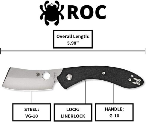 Spyderco Roc G-10 black Plain Edge Knife in Kuwait