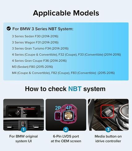 10.25"Linux CarPlay Radio for BMW 3/4 Series (NBT System) 2013-2016 in Kuwait