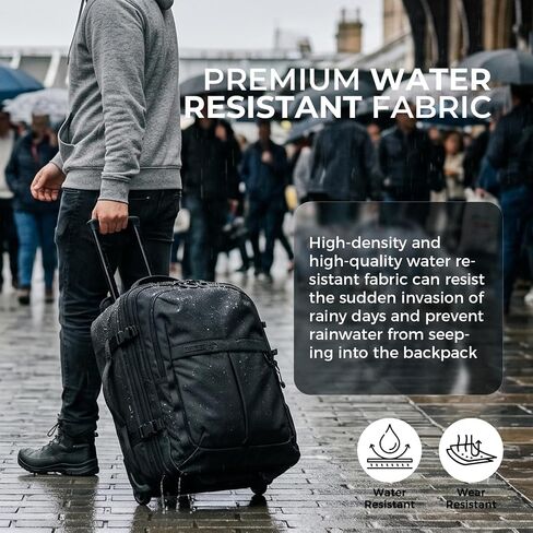 Rolling Vacuum Backpack, 55L Expandable Carry-On Luggage Men in Kuwait
