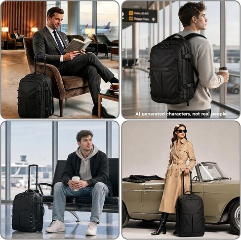 Rolling Vacuum Backpack, 55L Expandable Carry-On Luggage Men in Kuwait