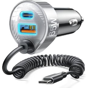 LISEN 65W for iPhone 17 Pro Max Car Charger USB C Fast Charging,Super Fast iPhone 16/17 Pro Car Charger Type C Adapter Fit iPhone 17 Air ProMax Plus/16/15, Samsung Galaxy S25/24,Sliver, 36 inch in Kuwait