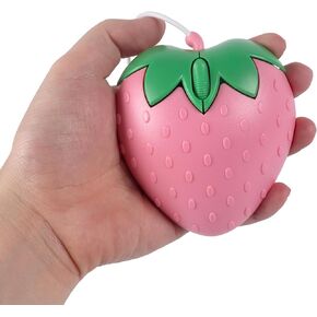 YOCUNKER Wired Mouse Strawberry Shape Corded 3-Button 1200DPI Optical USB Computer Mouse with 4.4FT Cord for Laptop, Chromebook, PC, Desktop, Mac, Notebook (Strawberry-Pink) in Kuwait