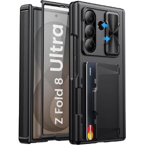 for Samsung Galaxy Z Fold 8 Ultra Case with Card Holder, Black in Saudi Arabia
