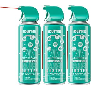iDuster Canned Air Duster for Computer - Disposable Keyboard Cleaner Cleaning Duster for Electronics, 3PCS(10oz) in Saudi Arabia