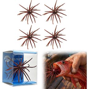 4Pcs Floating Sea Urchin Soft Lure | Tentacle Creature Lure, 4.33" & 3.54" TPR Finesse Baits, Ideal for Bass Fishing with Drop Shot, Wacky Rig in Kuwait
