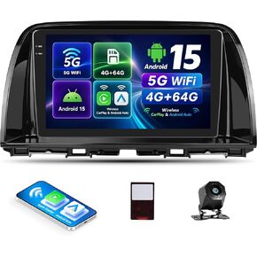 [4G+64G] Android 15 Car Radio for Mazda CX5 2012 2013 2014 2015 with Wireless CarPlay Android Auto,9 inch Touchscreen Car Stereo with WiFi,GPS Navigation,Bluetooth,FM/RDS SWC EQ+Backup Camera in Saudi Arabia