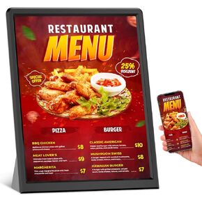 9.7 Inch Digital Signage Display Kiosk with 3000mAh Battery, Digital Menu Board, Wireless Screen Mirroring, Portable Touchscreen Advertising Display for Restaurant/Cafe/Bar/Hotel in Kuwait