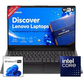 Lenovo New V15 Business Laptop 2026 Premium Edition, Intel Powerful Quad-Core Processor, 15.6" FHD Display, 16GB DDR5 Ram, 512GB PCIe, Ultra Slim Design, Wi-Fi 6, Long Battery Life, Windows 11 Pro in Kuwait