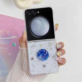Omio Designed for Galaxy Z Flip 8 Case Glitter for Women Girls, Bling Planet Stars Shiny Sparkle Cute Clear Soft Rubber Shockproof Phone Cover for Galaxy Z Flip 8 Pink in Kuwait
