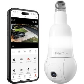 3MP 2K Light Bulb Security Camera, 2.4GHz & 5GHz WiFi Indoor Outdoor Camera with Full Color Night Vision, Motion Detection, Two-Way Audio, Compatible with Alexa, E26/E27 Socket in Saudi Arabia