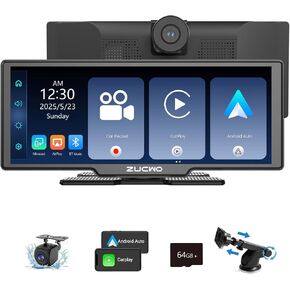 11.26 Inch Wireless CarPlay Screen for Car, Apple CarPlay & Android Auto Touch Screen for Car, Bluetooth, BT Music, Navigation, Car Record for Vehicles (Black) in Kuwait