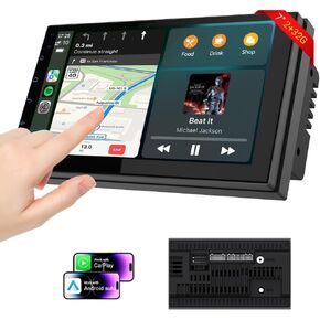 Haudio 7 Inch Double Din Car Stereo with Wireless Apple CarPlay & Android Auto, 2+32G Android 13 Car Radio, Bluetooth, GPS Navigation, FM AM RDS, IPS Touchscreen, Backup Camera Ready in Saudi Arabia