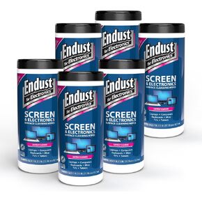Endust For Electronics; Screen & Surface Cleaning Wipes, For TV, Phone, Computer Monitor, Laptop, Tablet, Pre-Moistened, Alcohol and Ammonia Free, 70 Count, 6 Pack (11506P6) in Saudi Arabia