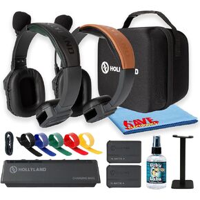 Hollyland Solidcom SE Global 2S Wireless Intercom Headset System, 2-Person, Full Duplex, Noise Cancellation, 1100 ft, PTT Mute, Single-Ear for TV and Film Production (Bundle) in Kuwait