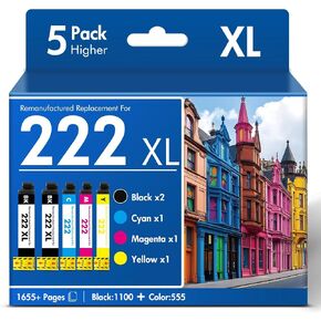Remanufactured for 222XL Ink Cartridge Combo Pack for 222 for Epson XP-5200 in Kuwait