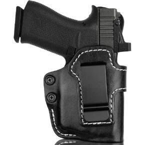 Universal IWB Leather Holster for P365/P365XL, Hellcat, G43/G48, G43X MOS/G48 MOS with TLR-6 and TLR-6 HL, Optic-Ready, Inside Waistband Carry Holster, Steel Clip Fits 1.75" Belt, Black, Right in Kuwait