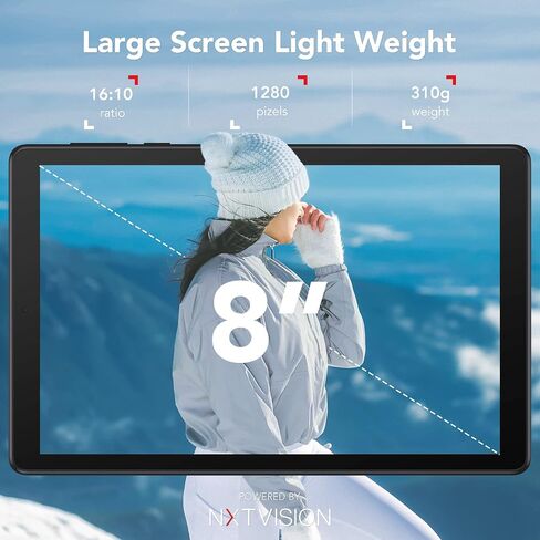 TCL TAB 8 Wi-Fi Android Tablet, 8 Inch HD Display, 3GB+32GB (Up to 512GB), 4080mAh Battery, Basic Tablet Android 11, Prime Black in Saudi Arabia