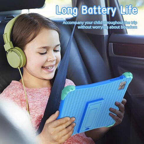 Fivahiva Kids Tablet 10 inch, Android 15 Tablet for Kids 3-7, 10GB RAM 64GB ROM, Octa-Core, Ad-Free Content, Large HD IPS Display, WiFi 6, Dual Camera,Bluetooth, Great Gift for Toddler (Blue) in Kuwait