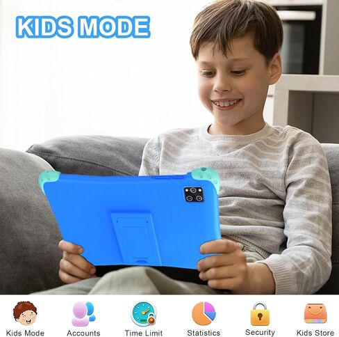 Fivahiva Kids Tablet 10 inch, Android 15 Tablet for Kids 3-7, 10GB RAM 64GB ROM, Octa-Core, Ad-Free Content, Large HD IPS Display, WiFi 6, Dual Camera,Bluetooth, Great Gift for Toddler (Blue) in Kuwait
