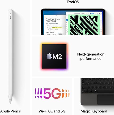 Apple 2022 iPad Pro 11-inch, Wi-Fi + Cellular, 512GB - Silver (Renewed) in Kuwait