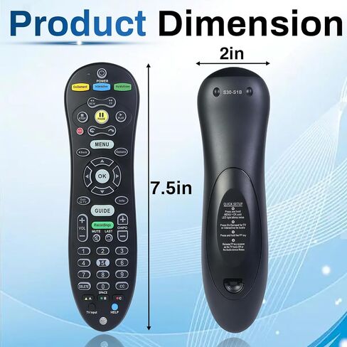 S30 Remote Compatible with AT&T U-Verse Receiver, Replace S30-S1B in Kuwait