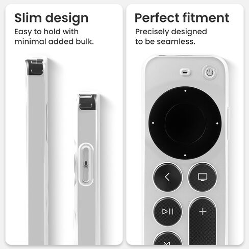 Full Button Protective Case, Honeycomb Anti-Slip Shockproof TPU Soft Cover Compatible with 2021 2nd Gen / 2022 3rd Gen Apple TV Siri Remote (Clear) in Kuwait