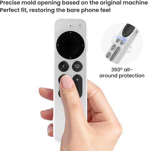 Full Button Protective Case, Honeycomb Anti-Slip Shockproof TPU Soft Cover Compatible with 2021 2nd Gen / 2022 3rd Gen Apple TV Siri Remote (Clear) in Kuwait
