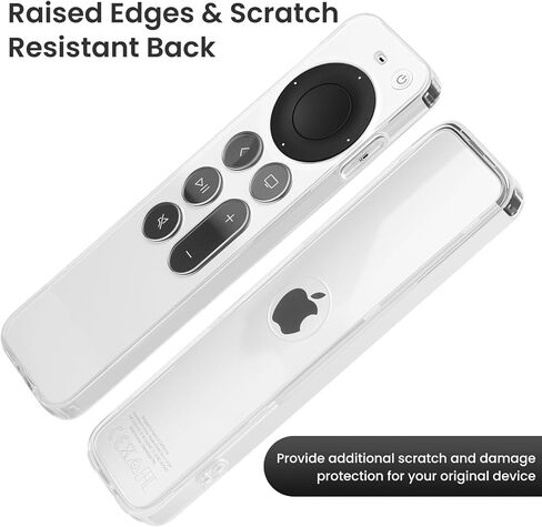 Full Button Protective Case, Honeycomb Anti-Slip Shockproof TPU Soft Cover Compatible with 2021 2nd Gen / 2022 3rd Gen Apple TV Siri Remote (Clear) in Kuwait