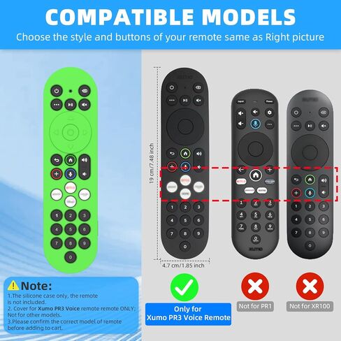 [2-Pack] Silicone Cover for Xumo PR3 Voice Remote, Shockproof Protective Skin Case Compatible with 2025 Xumo Steam Box Remote PR3 (7.48inch, 19cm), Anti Slip Remote Cover with Lanyard (Green+Blue) in Kuwait