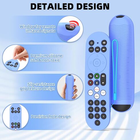 [2-Pack] Silicone Cover for Xumo PR3 Voice Remote, Shockproof Protective Skin Case Compatible with 2025 Xumo Steam Box Remote PR3 (7.48inch, 19cm), Anti Slip Remote Cover with Lanyard (Green+Blue) in Kuwait