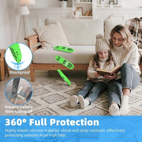 [2-Pack] Silicone Cover for Xumo PR3 Voice Remote, Shockproof Protective Skin Case Compatible with 2025 Xumo Steam Box Remote PR3 (7.48inch, 19cm), Anti Slip Remote Cover with Lanyard (Green+Blue) in Kuwait