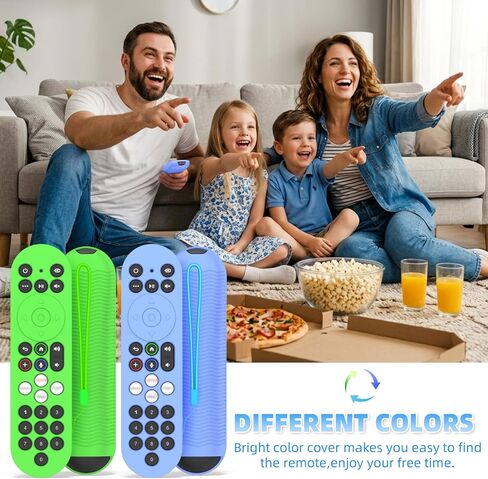 [2-Pack] Silicone Cover for Xumo PR3 Voice Remote, Shockproof Protective Skin Case Compatible with 2025 Xumo Steam Box Remote PR3 (7.48inch, 19cm), Anti Slip Remote Cover with Lanyard (Green+Blue) in Kuwait