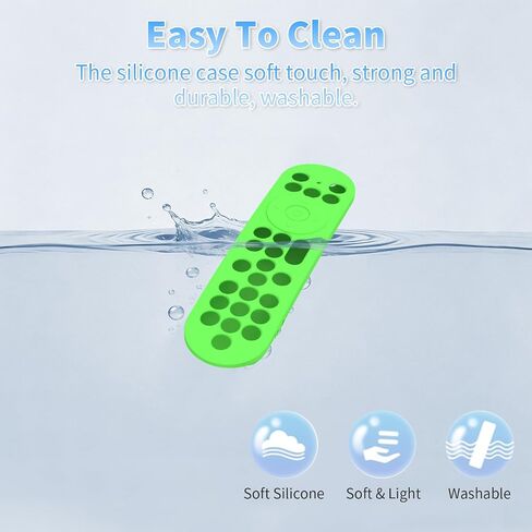 [2-Pack] Silicone Cover for Xumo PR3 Voice Remote, Shockproof Protective Skin Case Compatible with 2025 Xumo Steam Box Remote PR3 (7.48inch, 19cm), Anti Slip Remote Cover with Lanyard (Green+Blue) in Kuwait