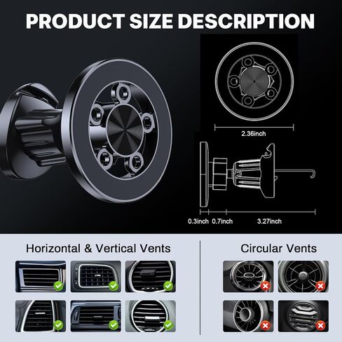 Magnetic Car Phone Mount for MagSafe, Air Vent Holder in Kuwait
