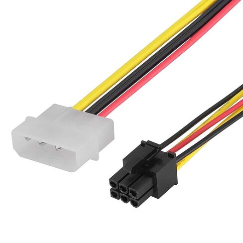 NEORTX Molex 4-Pin إلى 6-Pin PCI Express كابل إمداد الطاقة، 4 Pin Male Molex إلى 6 Pin PCIe Male Graphics Card GPU Video Card Connector Connector in Kuwait