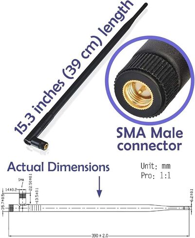 عالمي 9dBi واي فاي 2.4/5 جيجا هرتز ثنائي النطاق SMA ذكر هوائيات تمديد لIP كاميرا الأمن اللاسلكية جهاز التوجيه وCCTV HD نظام الكاميرا اللاسلكية هوائي الفيديو لنظام NVR الأمن IP 2 حزمة in Kuwait
