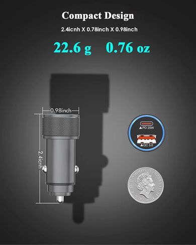 iPhone Car Charger,【2Pack】38W Dual Port USB C+QC3.0 [Apple MFi Certified] Fast Charging Cigarette Lighter iPhone Charger Car Adapter with【2 Pack】Lightning Cable for iPhone 14 13 Pro Max 12 11 X - Grey in Saudi Arabia