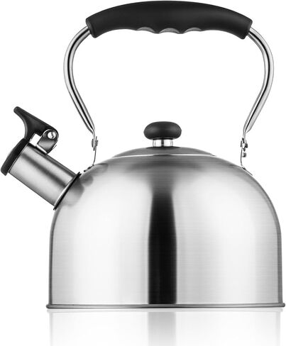 Whistling Tea Kettle – 2.64 Quart Stovetop Teapot, Stainless Steel Water Kettle for Camping & Kitchen, Foldable Handle – Perfect for Coffee & Tea in Kuwait